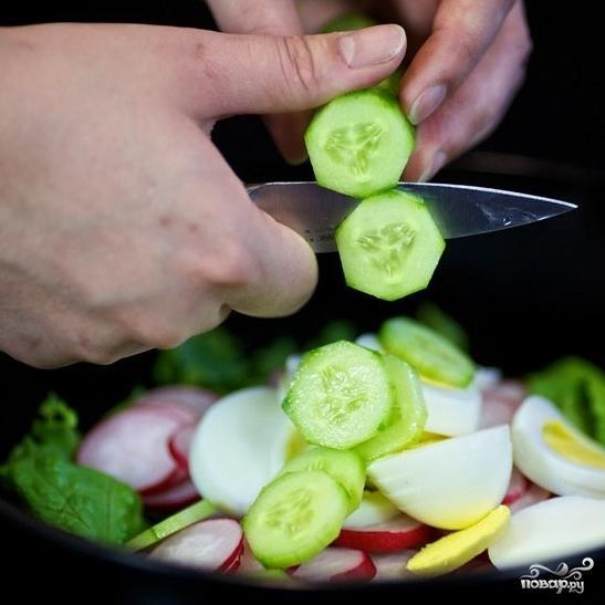 Салат с редиской и яйцом